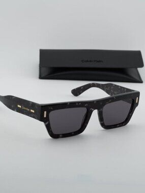 Calvin Klein CK25510S 223 Unisex Rectangle Sunglasses - Grey Havana/Grey